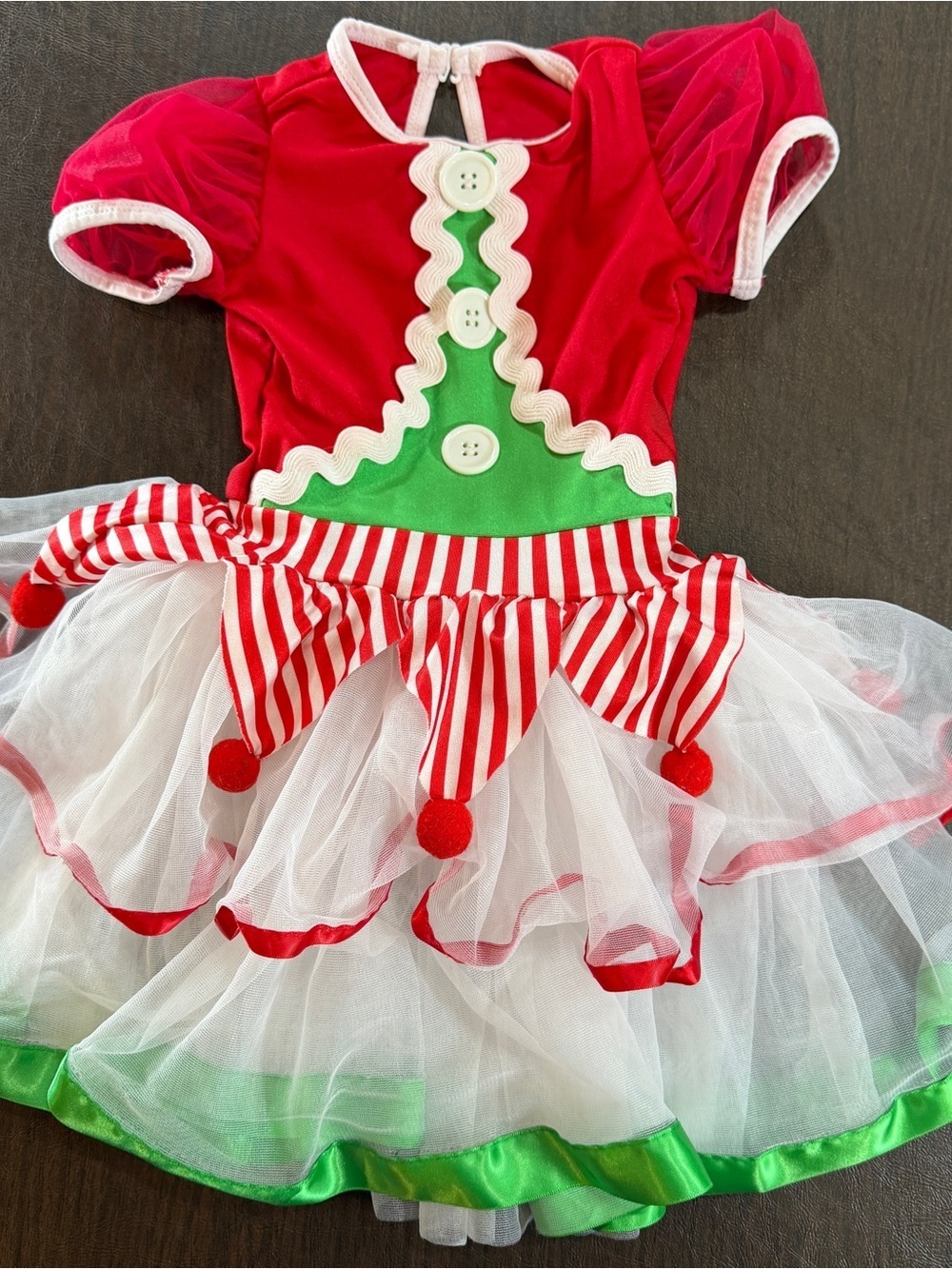 Revolution Dance Costume Merry the Elf Kids Red & Green Holiday Tutu Sz XSC